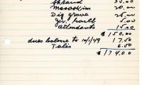 Louis Rubenstein's cemetery account statement from Kneseth Israel, beginning August 1, 1949