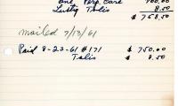 Robert Rubin's cemetery account statement from Kneseth Israel, beginning July 13, 1961