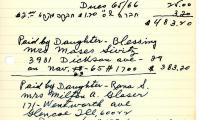 Samuel Schmidt's cemetery account statement from Kneseth Israel, beginning November 18, 1965