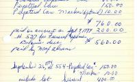 Sara Shar-ih's cemetery account statement from Kneseth Israel, beginning September 9, 1974