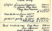Anna Sher's cemetery account statement from Kneseth Israel, beginning March 18, 1965