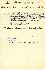 Sam Sher's cemetery account statement from Kneseth Israel, beginning July 23, 1933
