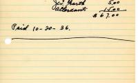 Gertrude Serrins's cemetery account statement from Kneseth Israel, beginning September 4, 1936