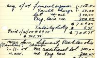 Samuel Schwartz's cemetery account statement from Kneseth Israel, beginning August 5, 1954