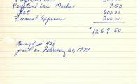 Irving Shapiro's cemetery account statement from Kneseth Israel, beginning December 17, 1973