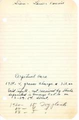 Louis Sien's cemetery account statement from Kneseth Israel, beginning in 1954