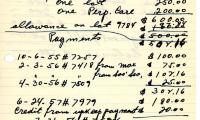 Jules Sien's cemetery account statement from Kneseth Israel, beginning June 15, 1955