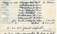 Harry Sussman's cemetery account statement from Kneseth Israel, beginning May 10, 1944