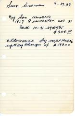 Sam Sudman's cemetery account statement from Kneseth Israel, beginning October 31, 1969