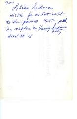 Lillian Sudman's cemetery account statement from Kneseth Israel, beginning October 5, 1976