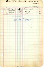 Zlotta Silverblatt's cemetery account statement from Kneseth Israel, beginning in 1944