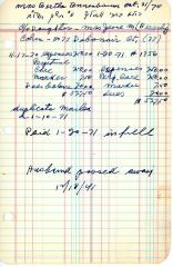 Bertha Tennenbaum's cemetery account statement from Kneseth Israel, beginning November 17, 1970