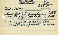 David Sway's cemetery account statement from Kneseth Israel, beginning April 28, 1942
