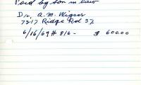 Meyer Wolf's cemetery account statement from Kneseth Israel, beginning June 15, 1969