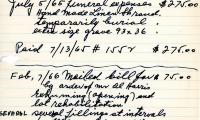 Esther Wise's cemetery account statement from Kneseth Israel, beginning July 5, 1965
