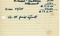 Morris Walderman's cemetery account statement from Kneseth Israel, beginning November 16, 1943