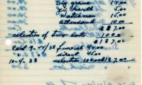 Joseph Wolf's cemetery account statement from Kneseth Israel, beginning September 16, 1938
