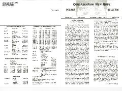 Congregation New Hope Pesach Bulletins, 1970, 1971, 1973, 1974, 1978 & 1980