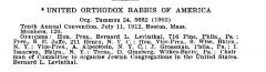 Listing of Officers of the Agudas HaRabonim from 1915 - 1916