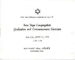 New Hope Congregation - Graduation and Commencement - 1970