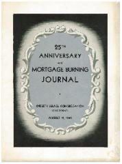 Kneseth Israel Congregation (Cincinnati, Ohio) 25th Anniversary and Mortgage Burning Journal from 1945