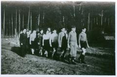 Photo Werner Coppel marching with other students of Hakshira