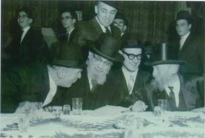 Rabbi Eliezer Silver and Rabbi Yaakov Yitzchok Ruderman at Unidentified Wedding