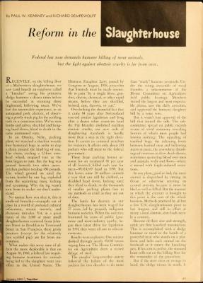 Article from Jan 1961 Together Magazine Regarding Reform Efforts Slaughterhouses Citing Rabbi Eliezer Silver and Rabbi Joseph Soloveitchik