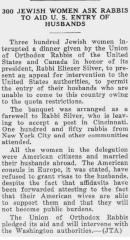 Article on Goodbye Banquet for Rabbi Silver Being Interrupted by Jewish Women Seeking Immigration Assistance for their Foreign Husbands - Chicago Sentinel 1931