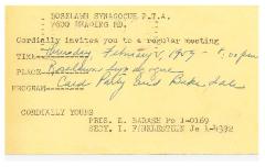  Invitation to Roselawn Synagogue PTA Meeting 1959