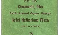 Jewish War Veterans Ladies Auxiliary (Post 438) Cincinnati, Ohio, Fifth Annual Donor Dinner Book