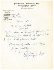 Letter Regarding Cemetery Bill on Yad Charutzim / Tiferth Israel Letterhead 