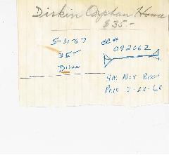 New Hope Congregation Burial Society Receipt - Diskin Orphan Home - 1968