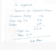 New Hope Congregation Burial Society Receipt - Bachheim Bakery, Queen City Fish, Bilkers - 1969