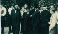 Rabbi Eliezer Silver with Yeshiva Boys likely in Camp Agudah 1957