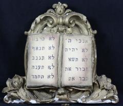 Painted Plaster Decalogue (10 Commandments) from Agudath Achim Congregation, Louisville, Kentucky