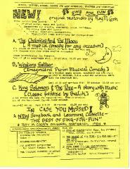 Bureau of Jewish Education - Sing-Along Order Sheet - 1984