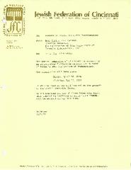 Letter from Jewish Federation of Cincinnati, Israel 30th Anniversary Celebration - 1978