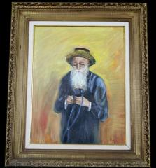 Painting of Elderly Jewish Man With Tefillin, by Evlyn