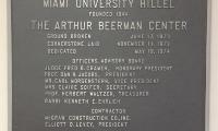 Dedication Plaque for Building (Arthur Beerman Center) at Miami University Hillel 