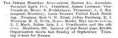 Bio of The Jewish Hospital Association (Cincinnati, Ohio) from the American Jewish Year Book 1900 – 1901, 5661