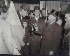 Rabbi Eliezer Silver Reciting a Brocha (Blessing) Under the Chuppah at an Unidentified Wedding