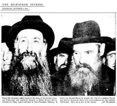 Photo of Rabbis Listening to Rabbi Eliezer Silver Read to Vice President of the United States Wallace the Petition Beseeching the United States to Deliver European Jews From Extermination by the Nazis