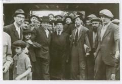 Picture of Rabbi Eliezer Silver Surrounded by Unidentified Group of Men