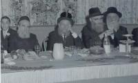 Rabbi Eliezer Silver Sitting Next to Rabbi Moshe Feinstein at an Unidentified Wedding