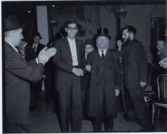 Picture of Rabbi Eliezer Silver with an Unidentified Individual at an Unidentified Wedding