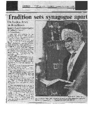 "Tradition Sets Synagogue Apart" - New Hope Congregation Article from the Cincinnati Enquirer 1989