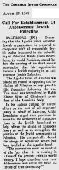 Article Regarding Agudath Israel of America's 1941 Calling for an Independent Jewish State