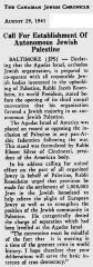 Article Regarding Agudath Israel of America's 1941 Calling for an Independent Jewish State