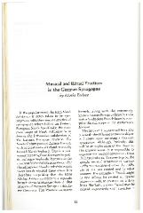 Article by Rabbi Moshe Berlov on "Musical and Ritual Practices in the German Synagogue" 